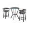 Armen Living Naomi and Lorin 3-Piece Counter Height Dining Set in Black Metal and Gray Faux Leather SETNMLRGRBL3 - alternate 1